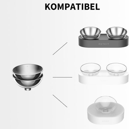 PETKIT Cybertail Stainless Steel Metal Bowl Replacement Set of 2 Fresh Nano & Cybertail Fresh Nano Metal
