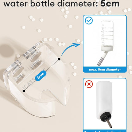 BUCATSTATE Magnetic Hamster Water Bottle Holder, Drip Proof, Height Adjustable, Fits Bottles up to Ø 2 Inches, for Hamsters & Small Pets. Holder Only, No Bottle