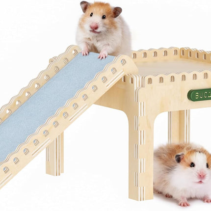 BUCATSTATE Wooden Hamster Ladder with Platform