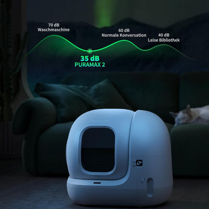 PETKIT Pura Max 2 Self-Cleaning Cat Litter Tray, 76 L Cat Litter Tray, Self-Cleaning, xSecure, Odour Removal, App Control, Large Capacity, for Multiple Cats (Deodorant and Sand Cushion Free, with N50)