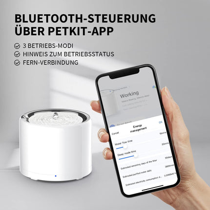 PETKIT Wireless Water Pump, Automatic Intelligent Drinking Fountain for Cats and Dogs, Stainless Steel Lining, Does Not Easily Harbour Bacteria