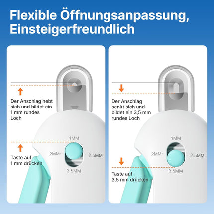 Potaroma Katzennagelschere mit verstellbarem 3-Größen-Schneideloch & integriertem Nagelfeilen | Sicherer Krallen-Schneider für Kätzchen & Indoor-Katzen | Anti-Spritz Krallenschneider