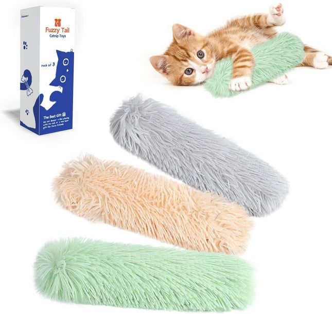 Potaroma Katzenspielzeug Set, 3er Katzenkissen mit Bio-Katzenminze Indoor, weiches & langlebiges Interaktives Spielzeug, Intelligenz- & Beschäftigungstraining, Selbstbeschäftigung für Kätzchen