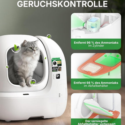 PETKIT PUROBOT Max Pro 2 Self-Cleaning Cat Litter Tray, Self-Cleaning with Camera, Intelligent Cleaning, Precise Multi-Cat Detection, AI Health Tracking, for Multiple Cats