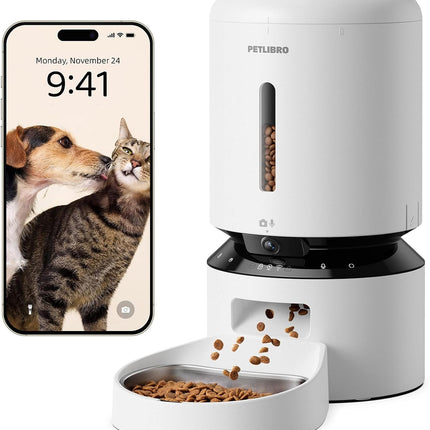 PETLIBRO 5L Automatic Cat Feeder with 1080P Video - 5G WiFi Dog Feeder with