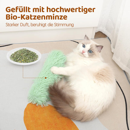 Potaroma Katzenspielzeug Set, 3er Katzenkissen mit Bio-Katzenminze Indoor, weiches & langlebiges Interaktives Spielzeug, Intelligenz- & Beschäftigungstraining, Selbstbeschäftigung für Kätzchen