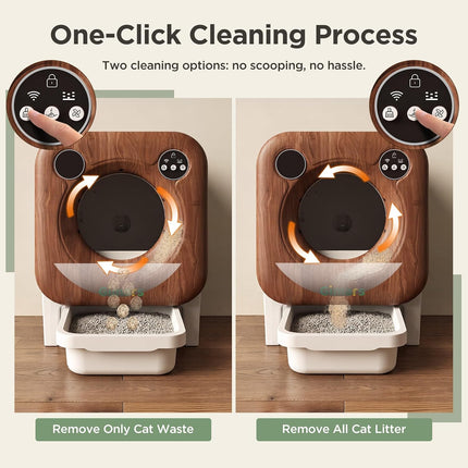Gimars XXL 90L Self-Cleaning Cat Litter Tray with App Control, Automatic Cat Litter Tray with Mat, Bin Liners & Footboard, Triple Sensor and Odour Control for Kittens, Old & Multiple Cats
