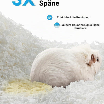 BUCATSTATE Hamster Litter, 101 L, Paper Bedding for Small Animals, Particularly Absorbent & 99.9% Dust-Free Small Animal Litter for Guinea Pigs, Rabbits, Pets, Mice, Gerbils, Rodents (White)