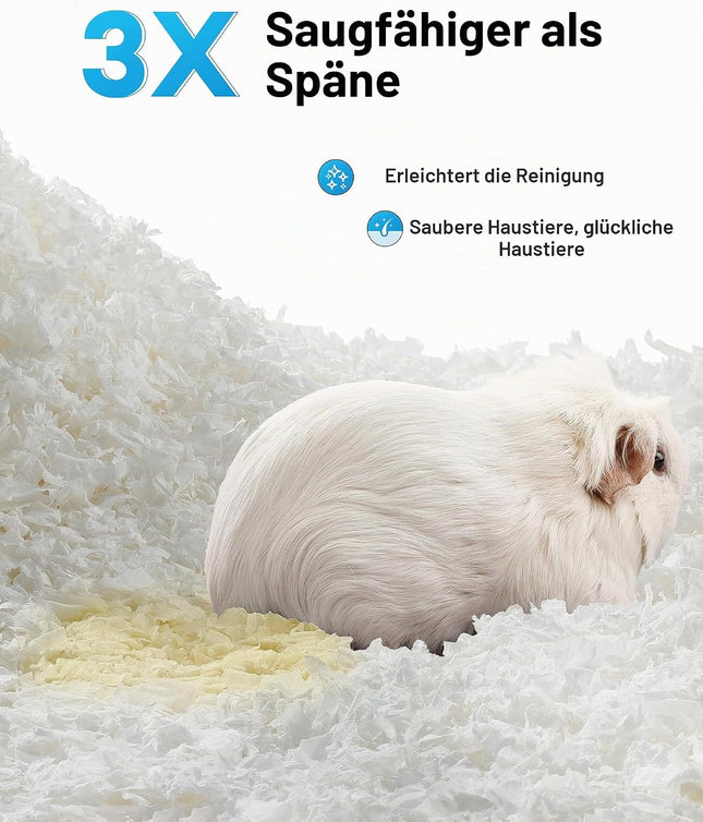 BUCATSTATE Hamster Litter, 101 L, Paper Bedding for Small Animals, Particularly Absorbent & 99.9% Dust-Free Small Animal Litter for Guinea Pigs, Rabbits, Pets, Mice, Gerbils, Rodents (White)
