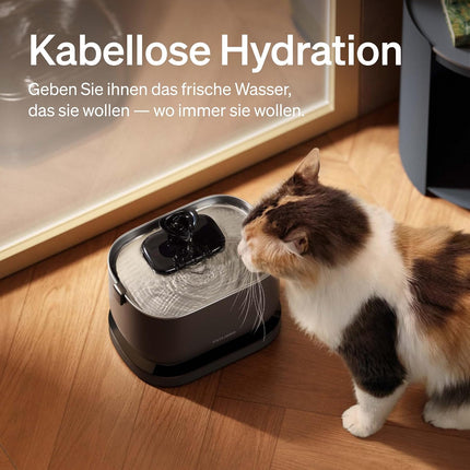 PETLIBRO Wireless Cat Fountain with Motion Sensor, Dockstream Drinking Fountain for Cats, Wireless, Battery Operated Cat Drinking Fountain with Battery 5000 mAh, 23 dB Ultra Quiet, Easy to Clean