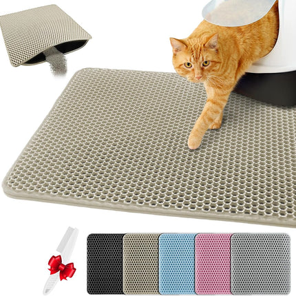 Katzenklo Matte 30X30cm, Doppelschicht EVA Katzenstreumatte Wasserundurchlässig - Geruchsneutral mit Anti-Rutsch Katzenmatte, Einfache Reinigung katzenklomatte für Alle Katzen