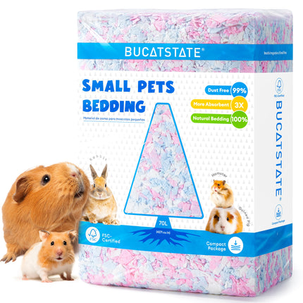 BUCATSTATE Hamster Litter, 15L, 99% Dust-Free Guinea Pig Paper, Bedding, Odour Control, Cosy Small Animal Bedding for Rabbits, Rats, Syrian Dwarf Hamsters, Gerbils