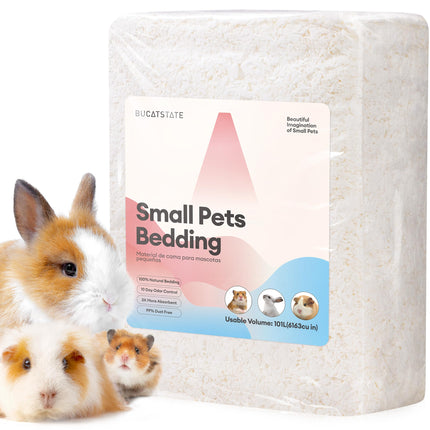 BUCATSTATE Hamster Litter, 70 L, Paper Bedding for Small Animals, Particularly Absorbent & 99.9% Dust-Free Small Animal Litter for Guinea Pigs, Rabbits, Pets, Mice, Gerbils, Rodents (White)