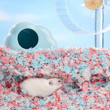 BUCATSTATE Hamster Litter, 101 L, Paper Bedding for Small Animals, Particularly Absorbent & 99.9% Dust-Free Small Animal Litter for Guinea Pigs, Rabbits, Pets, Mice, Gerbils, Rodents (White)