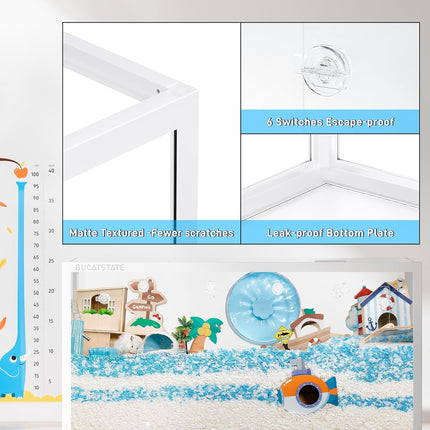 BUCATSTATE Hamster Cage 3.0 - Small Animal Cage Large 120 L x 60 W x 62 H