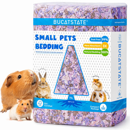 BUCATSTATE Hamster Litter, 15 L, Really 99.9% Dust-Free Paper Bedding for Rodents with Odour Control, Small Animal Litter, Dwarf Hamster Litter for Mice, Gerbils, Rats (Party Confetti)