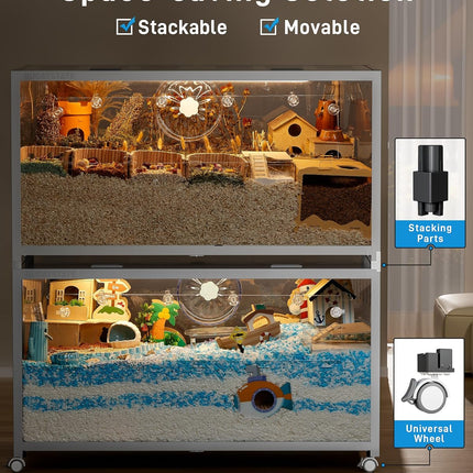 BUCATSTATE Hamster Cage 3.0 - Small Animal Cage Large 120 L x 60 W x 62 H