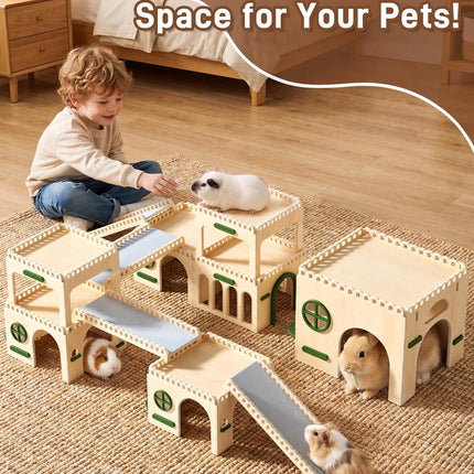 BUCATSTATE Wooden Guinea Pig Ladder with Hideout