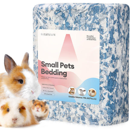 BUCATSTATE Hamster Litter, 101 L, Paper Bedding for Small Animals, Particularly Absorbent & 99.9% Dust-Free Small Animal Litter for Guinea Pigs, Rabbits, Pets, Mice, Gerbils, Rodents (White)