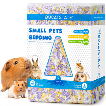 BUCATSTATE Hamster Litter, 15 L, Really 99.9% Dust-Free Paper Bedding for Rodents with Odour Control, Small Animal Litter, Dwarf Hamster Litter for Mice, Gerbils, Rats (Party Confetti)